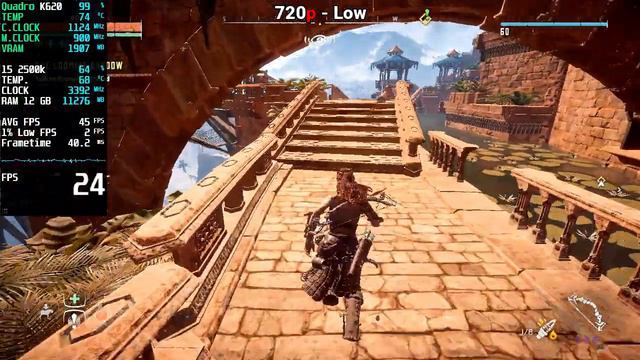 Horizon Zero Dawn | NVIDIA Quadro K620 + I5 2500K - 2024 | 720p, Low смотреть онлайн