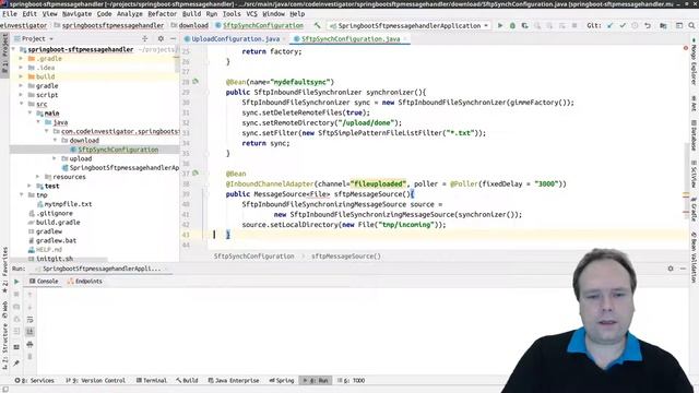Spring Integration listen for files via SftpInboundFileSynchronizer and @InboundChannelAdapter смотреть онлайн