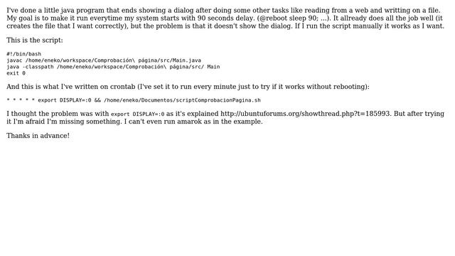 How to show Java dialog when cron runs the Java program? смотреть онлайн