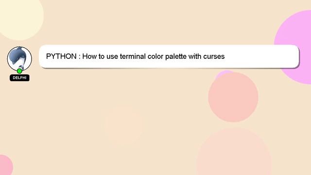 PYTHON : How to use terminal color palette with curses смотреть онлайн