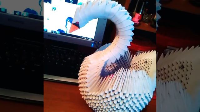 Модульное 3D оригами ЛЕБЕДЬ смотреть онлайн