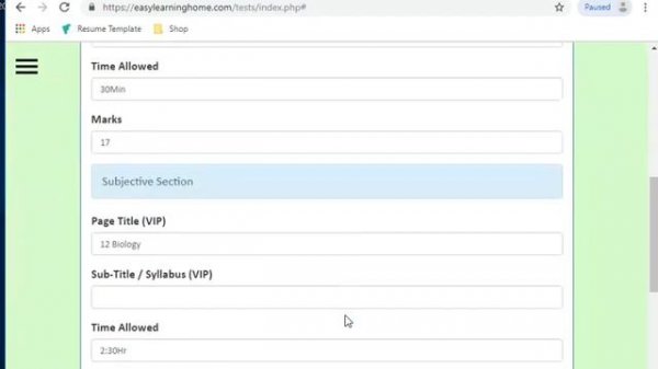 Test Maker 3.0 at EasyLearningHome.com