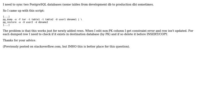 DevOps & SysAdmins: PostgreSQL, update existing rows with pg_restore (3 Solutions!!) смотреть онлайн