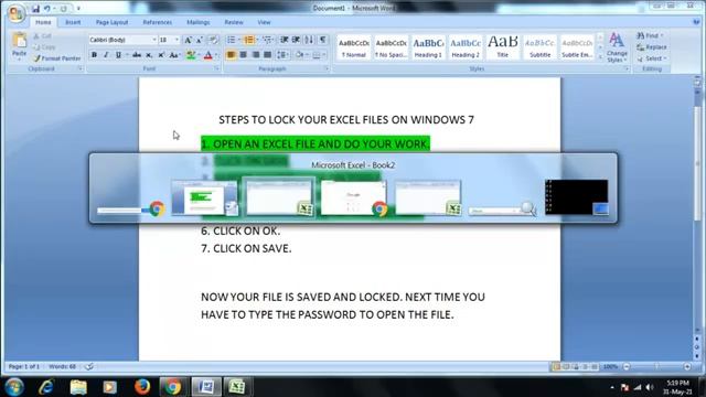 HOW TO LOCK YOUR EXCEL FILES ON WINDOWS 7? смотреть онлайн
