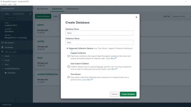 Create Database, Collections, and Documents in MongoDB Compass смотреть онлайн