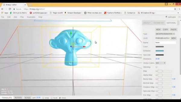 Three.js Editor Tutorial Creating  3d rotating model