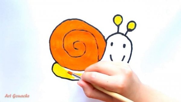 HOW TO DRAW A PICTURE of a snail and COLOR it? КАК НАРИСОВАТЬ КАРТИНКУ улитки?