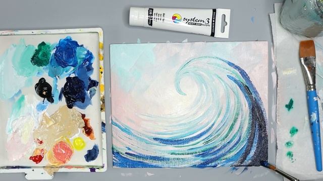 Acrylic Wave Painting Tutorial смотреть онлайн