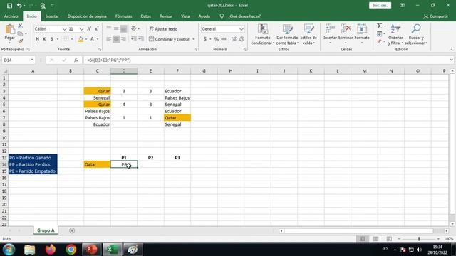1.º parte. Calculamos resultados de partidos utilizando la función SI de Excel. смотреть онлайн