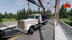 Машинки для детей - Эвакуатор увозит машину с моста.