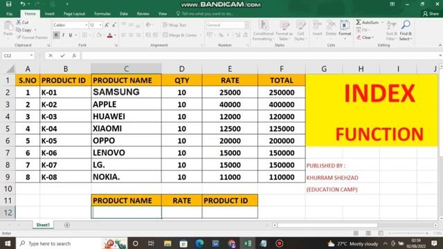 MS-INDEX Function in Excel смотреть онлайн