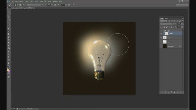 Two Minute Tutorial for Photoshop - Glowing Lightbulb смотреть онлайн