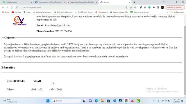 Building a Professional Resume Website from Scratch with Only HTML - A Comprehensive Guide. смотреть онлайн