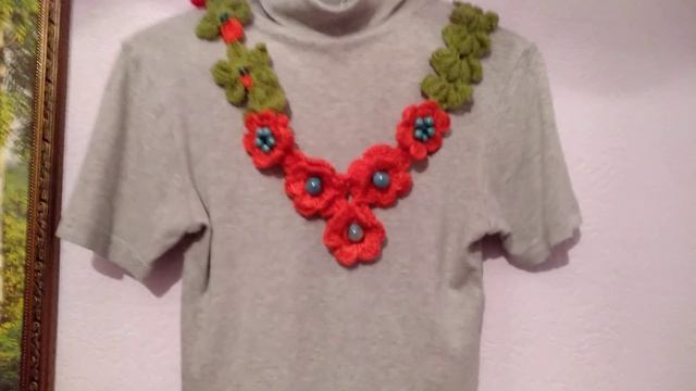 Вязаное украшение крючком , украшенное бусинками, 0+?. смотреть онлайн