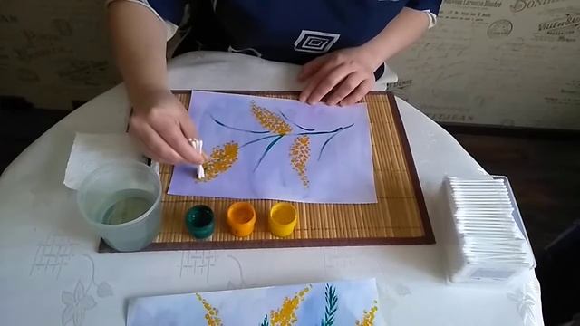 Рисование нетрадиционным способом (ватные палочки) «Мимоза» смотреть онлайн