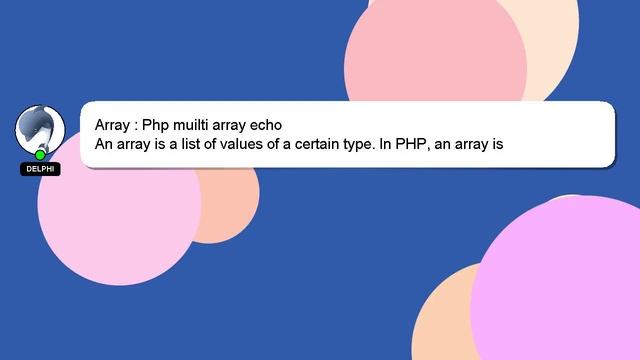 Array : Php muilti array echo смотреть онлайн