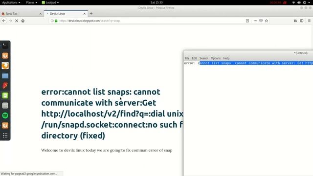 Error: Cannot List Snaps: Cannot Communicate With Server: Get Http://localhost/v2/snaps: Dial Unix