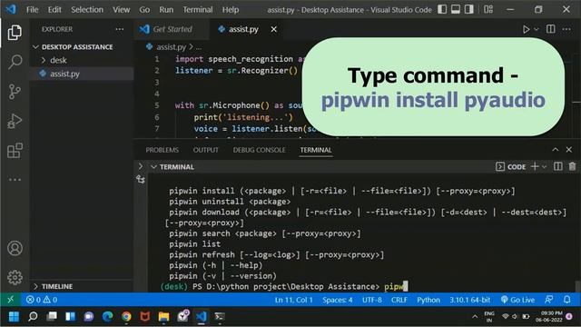 Attribute error could not find pyaudio check the installation |pyaudio error| pyaudio | python erro смотреть онлайн
