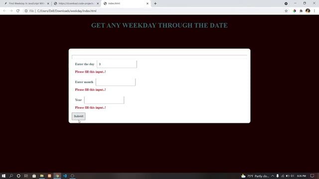 Find Weekday In JavaScript With Source Code | Source Code & Projects смотреть онлайн