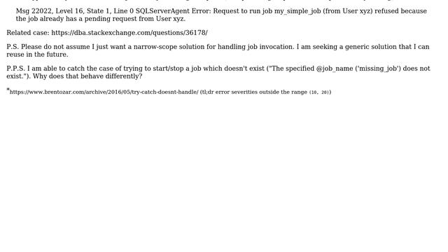 Databases: SQL Server - TRY/CATCH does not work in certain cases смотреть онлайн