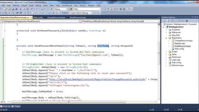 Implementing password reset link in asp.net Part 95 смотреть онлайн
