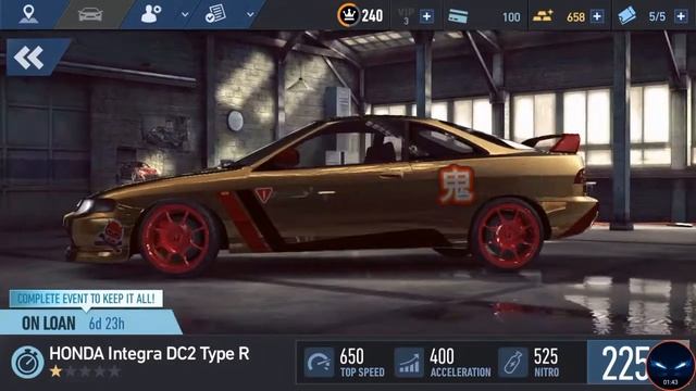 NEED FOR SPEED No Limits Gameplay HONDA Integra DC2 TYPE R NEW LOANED CAR смотреть онлайн