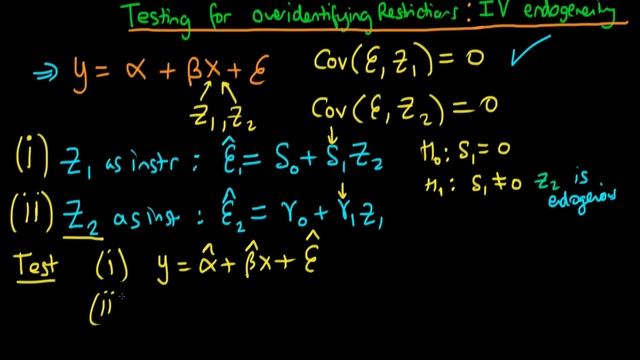 Testing for endogenous instruments - test for overidentifying restriction смотреть онлайн