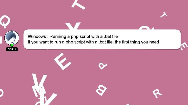 Windows : Running a php script with a .bat file смотреть онлайн
