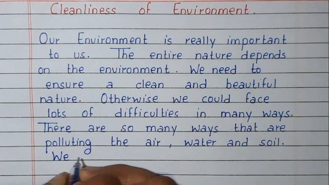 Write a short essay on Cleanliness of Environment | Essay Writing | English смотреть онлайн