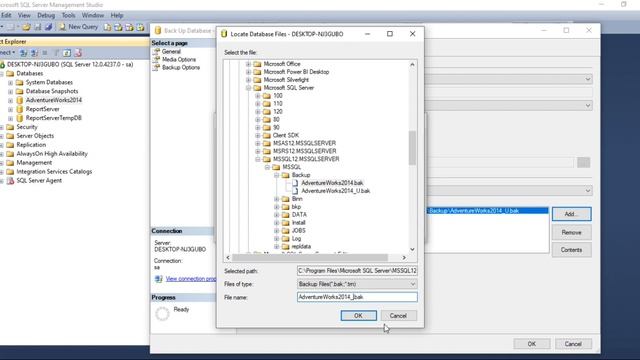 Take a Backup (.bak file) Of MS SQL Database from MS SQL Management Studio. смотреть онлайн