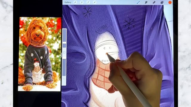Рисуем вместе в Procreate | рисунок милой собачки | часть 2 смотреть онлайн