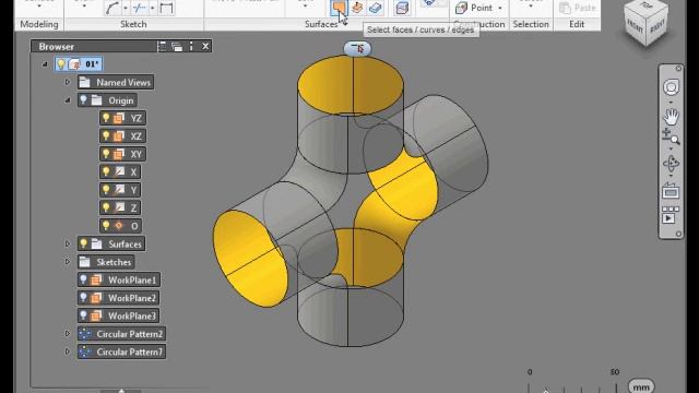 Inventor Fusion Video Tutorial - Surface Design - Create a Four Pipe Connector смотреть онлайн