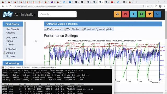 YaCy Search Engine with Pihole's on Linux crawl depth 1 . смотреть онлайн
