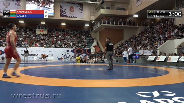 ЧР-18. Вольная. 79 кг. 1/4 финала. Ацамаз Санакоев - Тажудин Акаев смотреть онлайн