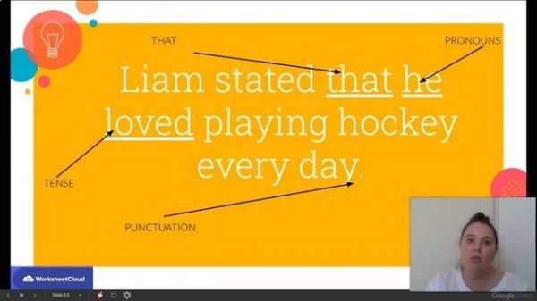 Grade 9 - English - Direct and Reported Speech / WorksheetCloud Video Lesson