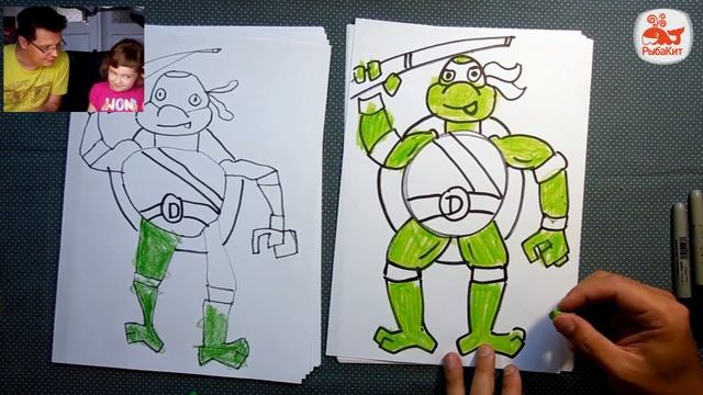 Как рисовать Черепашку Ниндзя Донателло | How to draw ninja turtles | Урок рисования для детей смотреть онлайн