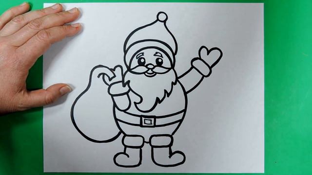 How to draw Santa Claus. Easy. Drawing for kids. Як намалювати Діда Мороза. Святого Миколая. смотреть онлайн