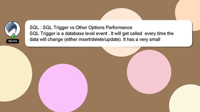 SQL : SQL Trigger vs Other Options Performance смотреть онлайн