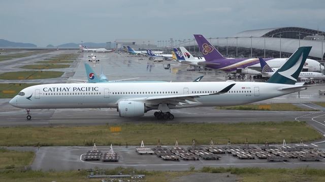 Cathay Pacific 1st Airbus A350-1000 B-LXA Takeoff from KIX 24L | Kansai Airport | смотреть онлайн
