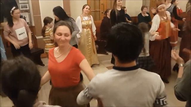 Танец "Платоновский чижик".Масленичная вечорка с ансамблями "Баколье" и "Живая старина".11.03.2016 смотреть онлайн