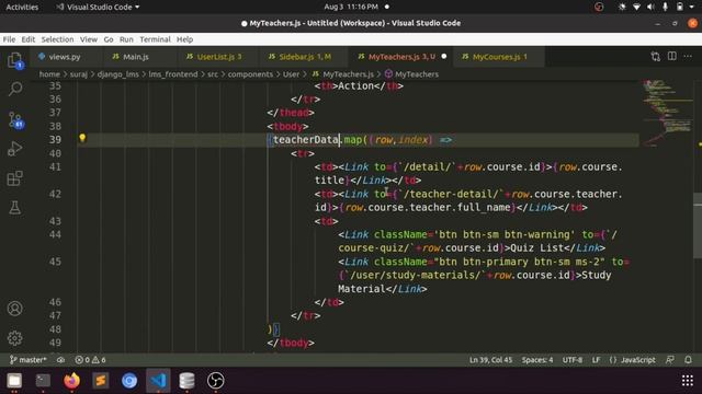 Django ReactJs LMS #102 | Teacher list in student dashboard | How to fetch data from db in ReactJs смотреть онлайн