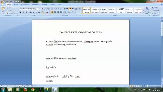 DBA losson5-Control file and redolog file смотреть онлайн