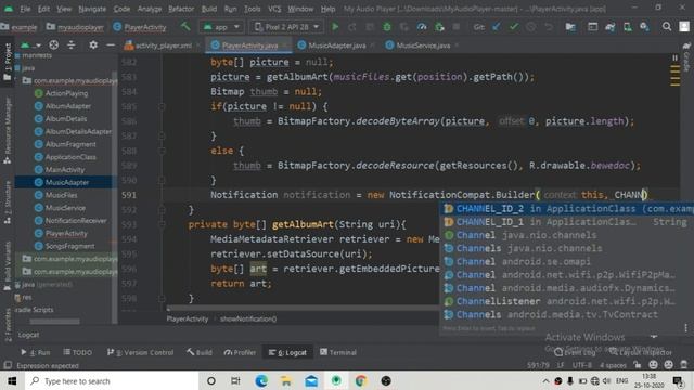 How To Build Music Player - Android Studio Tutorial | Play And Show Notification Services Part - 17 смотреть онлайн