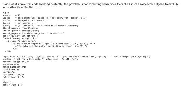 Wordpress: How to exclude subscriber from the list in wordpress? смотреть онлайн