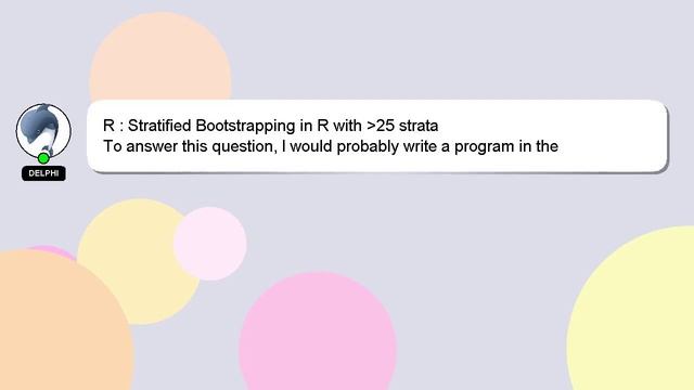 R : Stratified Bootstrapping in R with 25 strata смотреть онлайн