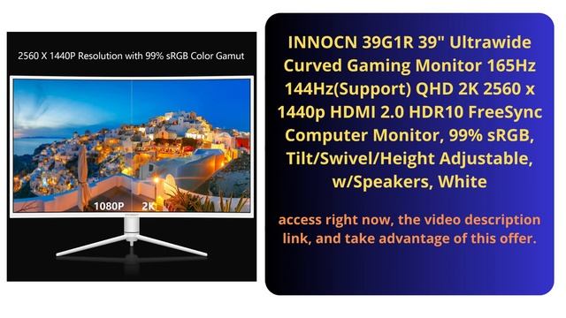 Monitor Ultrawide 34 ┃Ultrawide Curved Gaming Monitor 165Hz 144Hz ┃monitor Ultrawide 32/34/39