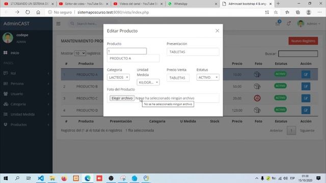 34. Creando un sistema compra y venta con PHP + AJAX - Mantenimiento Producto - Parte 1 (EDITAR) смотреть онлайн