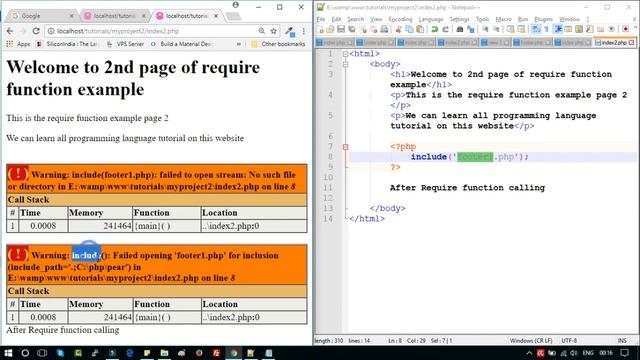 PHP tutorial in Hindi part - 14 - PHP include & require function | PHP errors смотреть онлайн