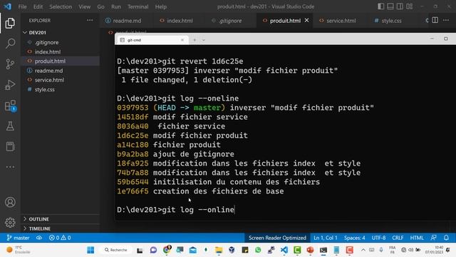 Comment inverser un commit avec Git Revert et comment résoudre les conflits. смотреть онлайн