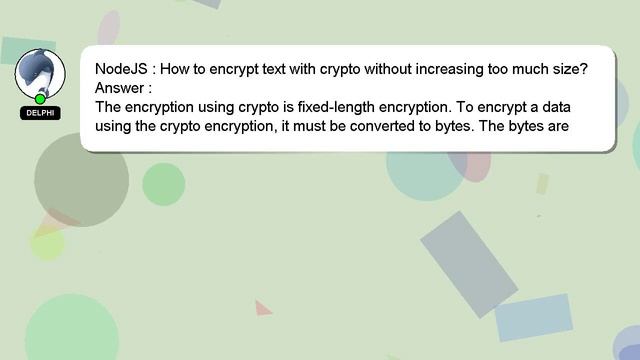 NodeJS : How to encrypt text with crypto without increasing too much size? смотреть онлайн